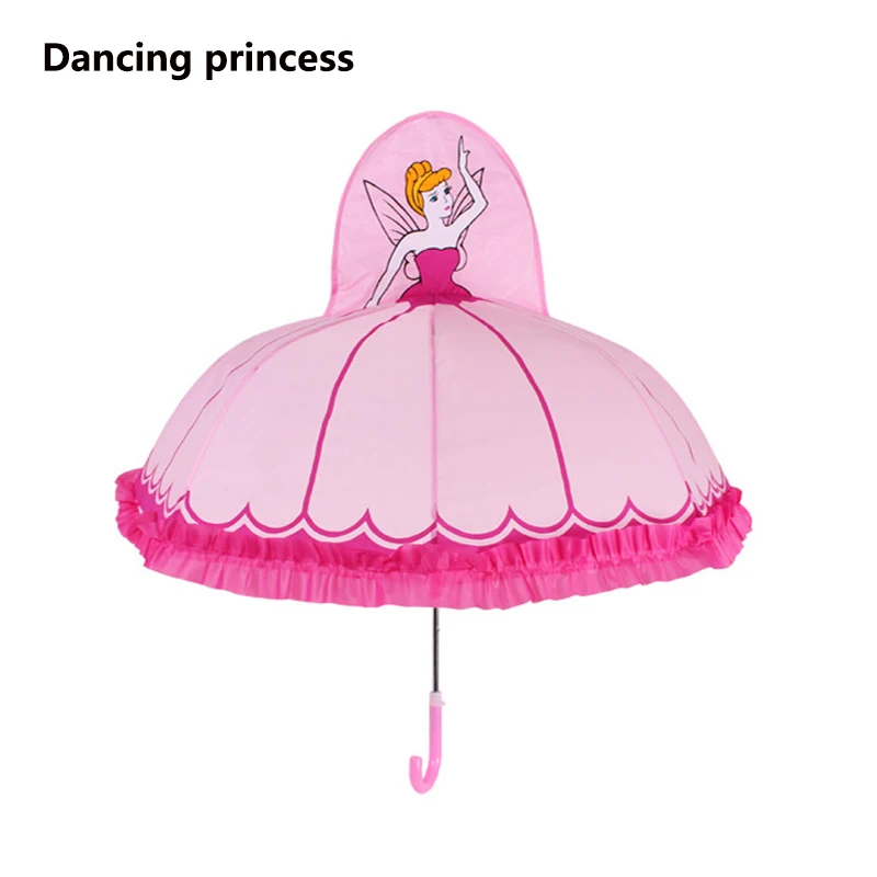 Lovely Pink Princess Cartoon Patterns Umbrellas Kids Boys Girls
