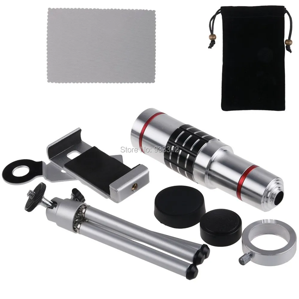 18x Optical Zoom Aluminum Telescope Camera lens + Mount Holder Tripod for IPhone SAMSUNG-A1