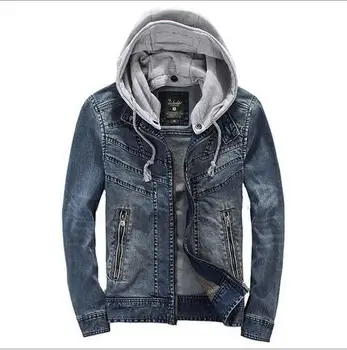 

Mens Jackets And Coats Hooded Autumn Jeans Jackets Male Fashion Slim Fit Zipper Jackets Casual Clothes Plus Size 3XL A2088