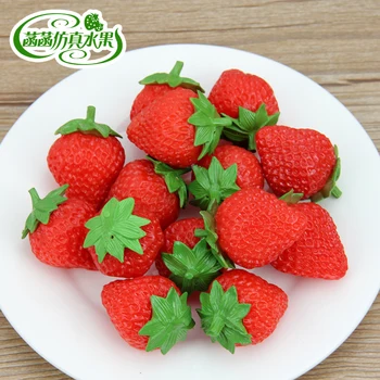 

High artificial strawberry model pvc false fruit strawberry props small strawberry fruit decoration props