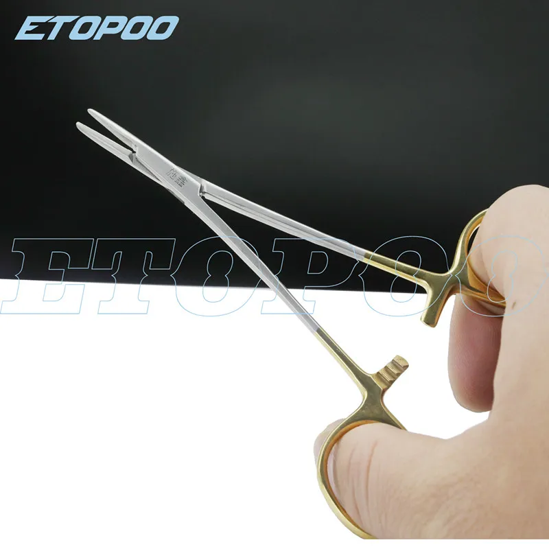 12.5cm Gold Handle Needle Holder Needle Clamp Double Eyelids Embedding
