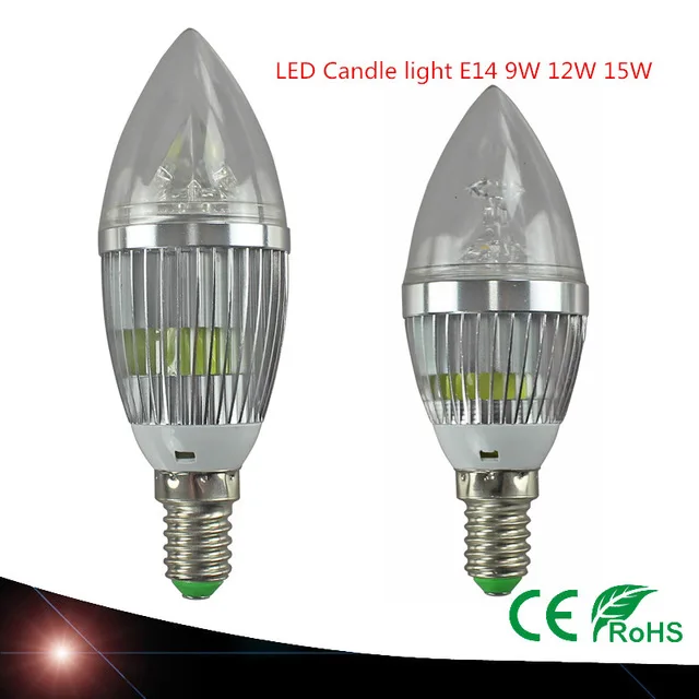 10X LED candle light E14 9W 12W 15W E14 Dimmable 110V 220V Led bulb lamp cool white warm white CE ROHS