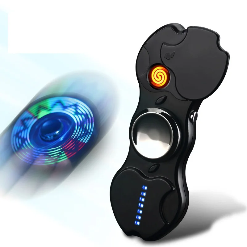 

New product love gyro charging lighter, seven color finger toy USB electronic cigarette lighter