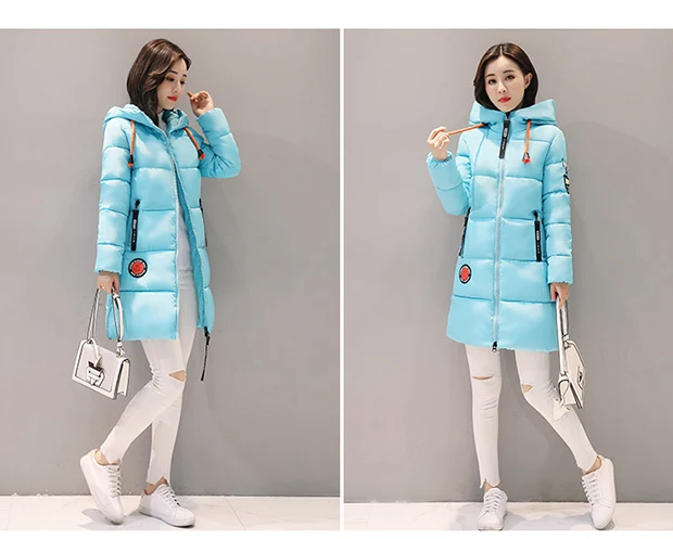Женская зимняя парка, куртка с капюшоном, теплое пальто размера плюс, тонкая хлопковая верхняя одежда средней длины, Повседневная Студенческая куртка, базовые Топы 3XL