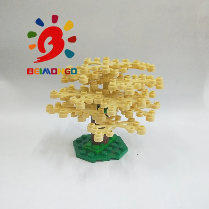 Бесплатная доставка! BEIMONGO строительные блоки MOC красочные дерево садовое