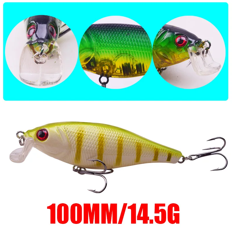 1 шт. воблер рыболовная приманка Minnows 100 мм 14,5 г Crankbait Bache Bass искусственная приманка для ловли рыбы щуки карпа приманки, рыбалка рыболовные снасти