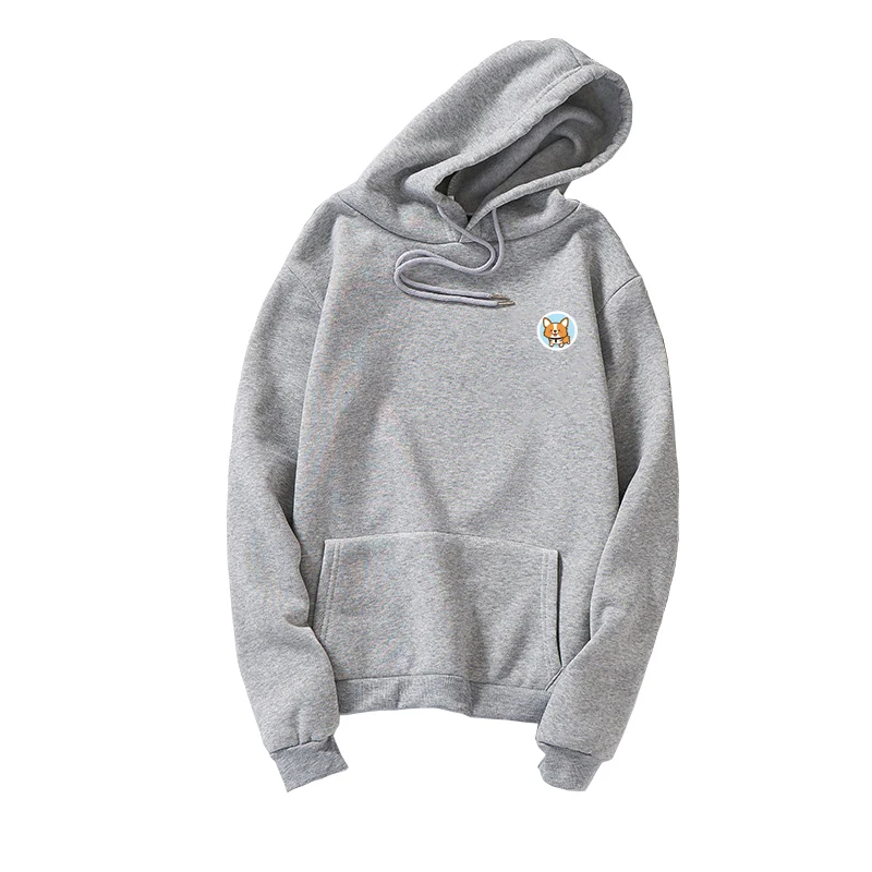 Fashion Loose Casual Hoodies Women Men Fleece Kawaii Cartoon Corgi Print Hooded Sweatshirt Tracksuit Streetwear Harajuku Clothes (2)