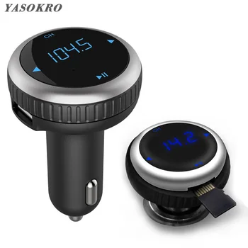 

YASOKRO FM Transmitter Bluetooth Modulator HandsFree Car Kit Support TF Card Car Audio Player Dual USB Car Charger