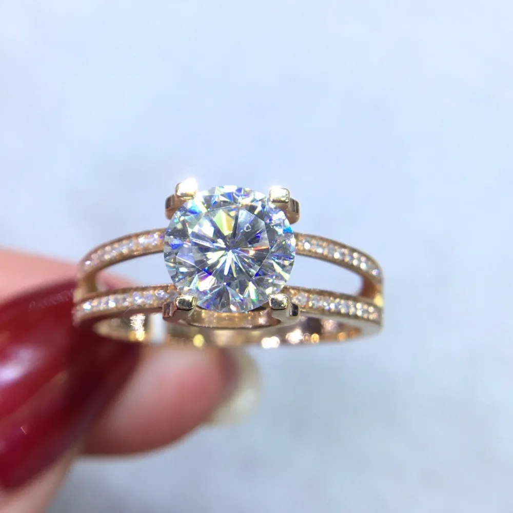 

Fine Jewelry Real 18K Gold AU750 G18K 1.2ct Moissanite Diamond Ring Gemstone Rings for Women