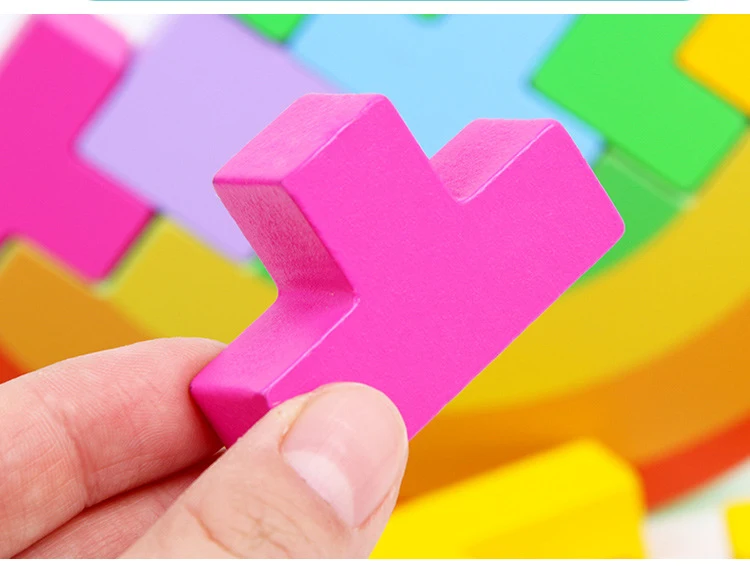 Brinquedo do Bebê de Madeira Blocos de Tetris Jogo de Mesa o Desenvolvimento do Cérebro do Bebê Educacionais do Bebê Presentes para as Crianças Bloco Equilíbrio Desbasta Brinquedos 9 Cheap Blocos de madeira