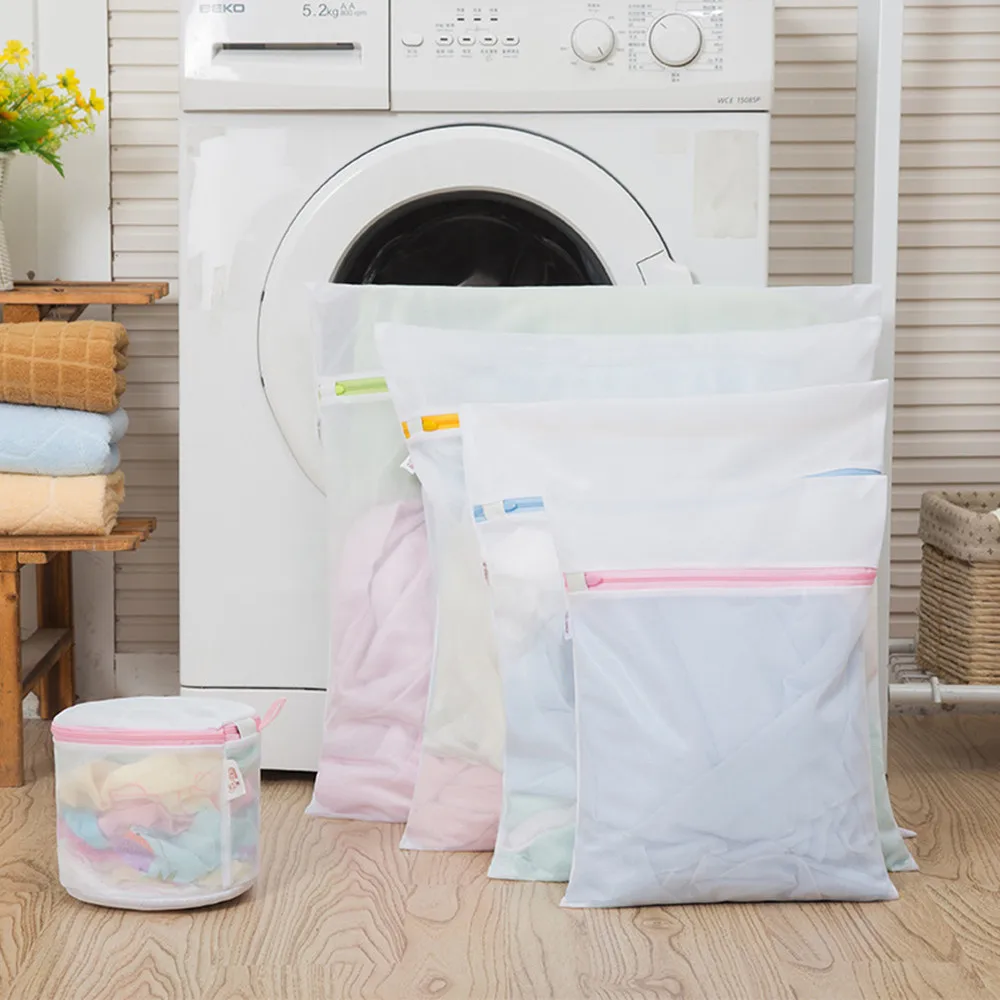 KIMIANDY 4Pcs/Set Layer Mesh Laundry Bag Thickened Zippered Clothes Bra