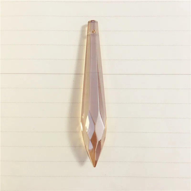 

Free Shipping 28pcs 76mm Multi-faceted Gold Champagne Crystal Icicle Pendant Chandelier Crystal Wedding Home Description