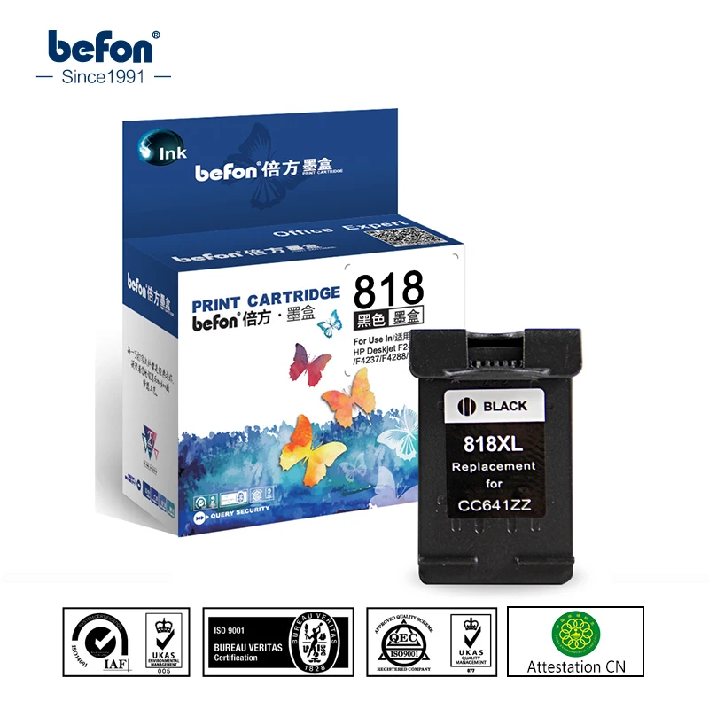 Сменный картридж befon X2 Black 818XL для принтера HP 818 Deskjet F2418 F2488 F4238 F4288 F4488 1688 2568|ink