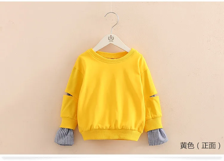 2018 Spring Autumn 2-10 11 12 Years Old Teenager Children Patchwork Fake 2 Pcs Baby Kids Basic Sweatshirt For Girls 11 12 Years (8)