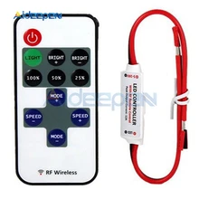 Controlador de interruptor de mando inalámbrico de radiofrecuencia, regulador de intensidad de tira Led en línea de 10 niveles de velocidad brillante, 12V