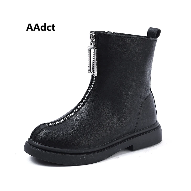 

AAdct princess girls boots new winter cotton warm kids boots for girls Metal decoration Rhinestone children shoes