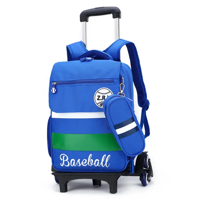 Removable Children Trolley School Bags Wheels Stairs Kids backpack boy