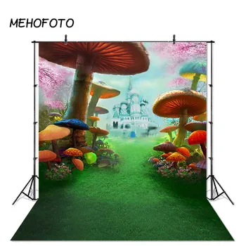 

Forest Photography Backdrops Spring Woodland Fairytale Castle Photo Background for Children Birthday Photobooth Studio Props