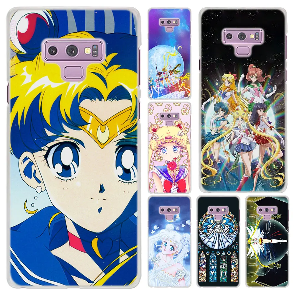

Anime Sailor Moon Pattern Transparent hard Cover Case for Samsung Galaxy Note 9 Note 8 Note 5 S8 S9 Plus S6 S7 Edge