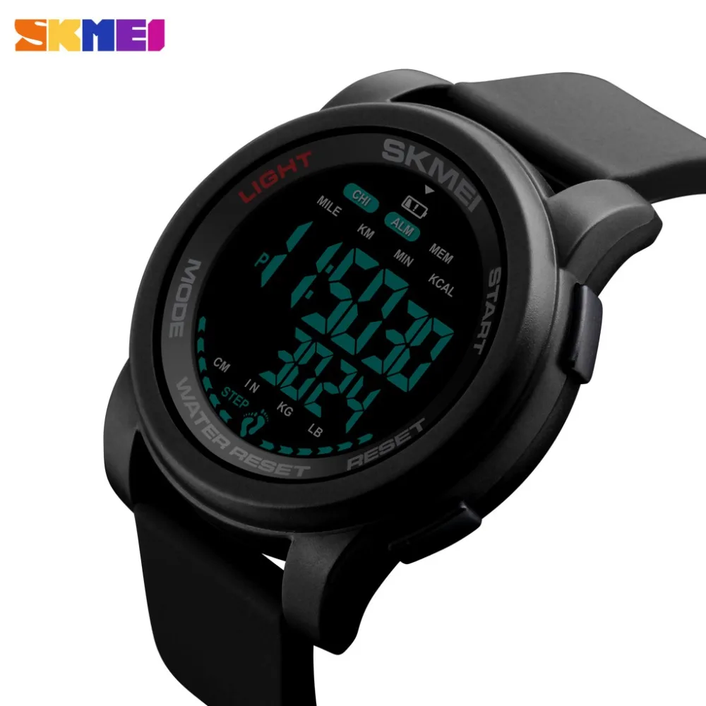 

SKMEI 1469 Sport Watch Men Digital Watch Calorie 5Bar Waterproof Week Display Silicone Strap Digital Watches relogio masculino