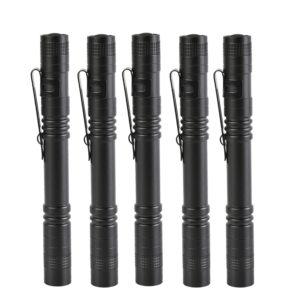 

Z30 5pcs Pen Light Portable Mini LED Flashlight Torch Q5 Flash Light Hugsby XP-2 500LM Hunting Lamp By AAA battery