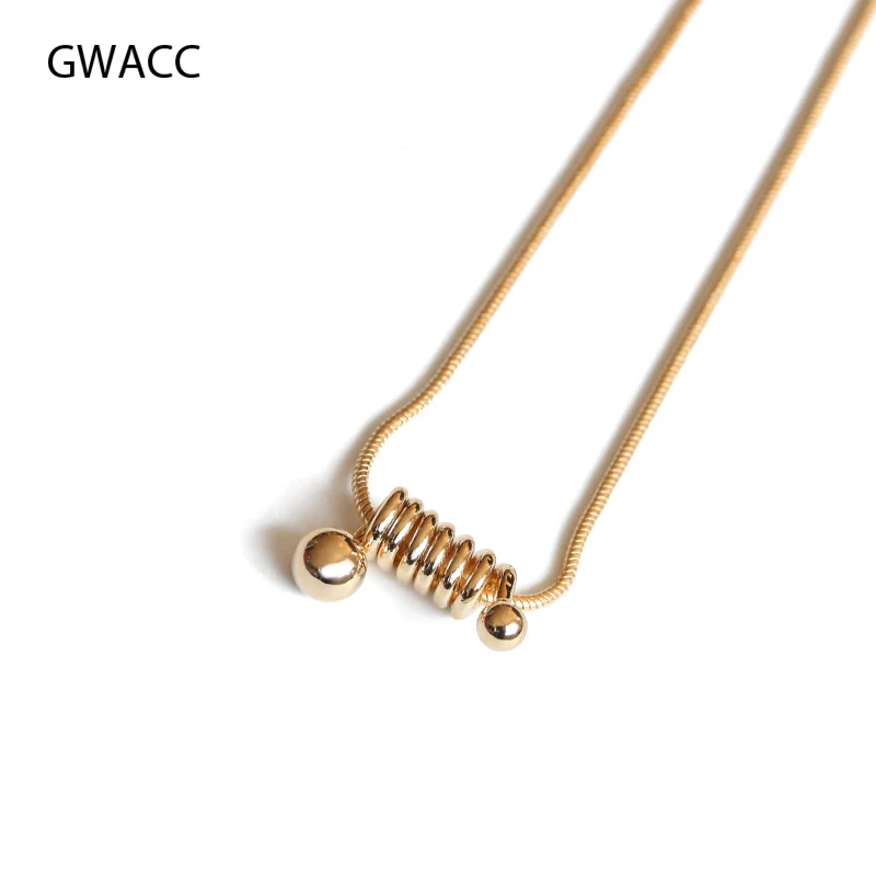 

GWACC 2019 New Design Spiral Pendant Necklaces For Women Brass Gold Color Minority INS Geometric Creative Fashion Jewelry boho