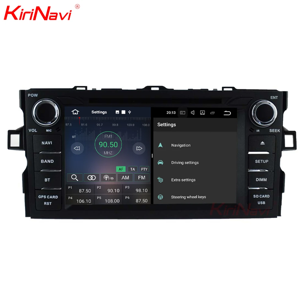 Top KiriNavi Android 7.1 stereo for Toyota Auris Car DVD Player GPS navigation 2007-2012 multimedia system with WiFi BT audio radio 3