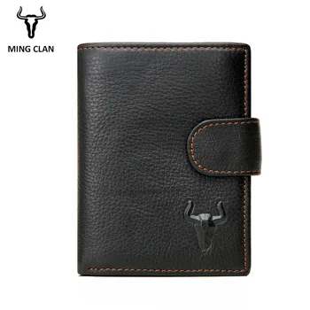 

Mingclan New Wallet Brand Short Men Wallets Genuine Leather Male Purse Card Holder Wallet Fashion Man Zipper Wallet Men Coin Bag