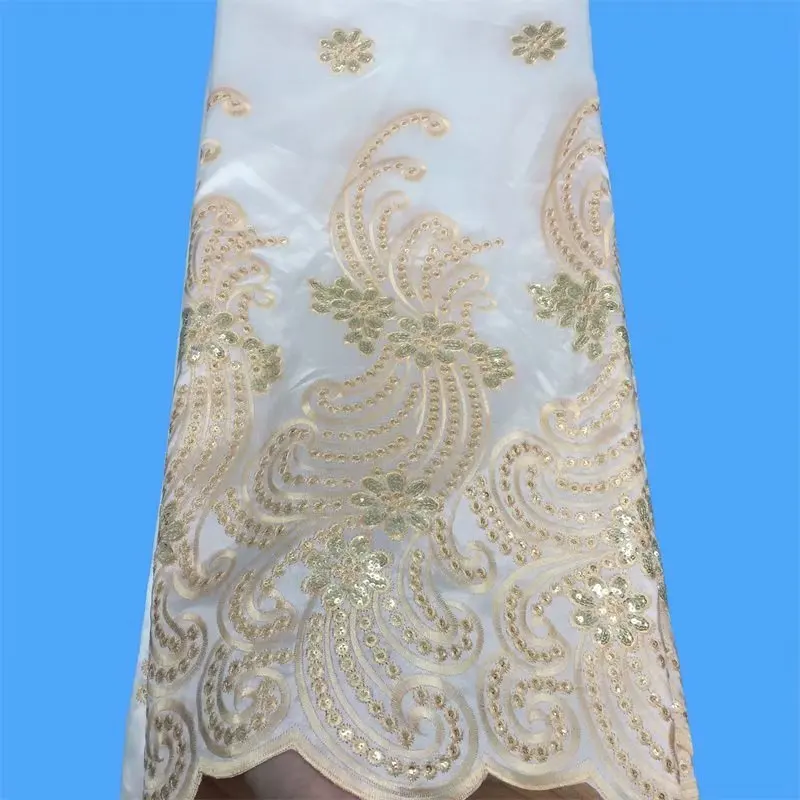 

Nigerian Georges Lace Fabric For Wedding 5yards African George Fabric High Quality Indian Raw Silk George Wrappers Material