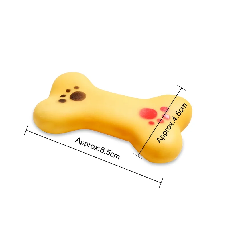 Игрушки для собак из натурального каучука, забавные игрушки для щенков, устойчивые к укусам, молярная тренировка, развивающая интеллект, пищащая игрушка - Цвет: bone