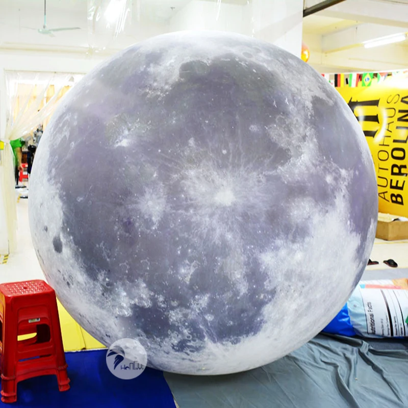 

Hot Selling Outdoor Advertising Giant 3 metre Landing Or Suspended Inflatable LED Moon Balloon