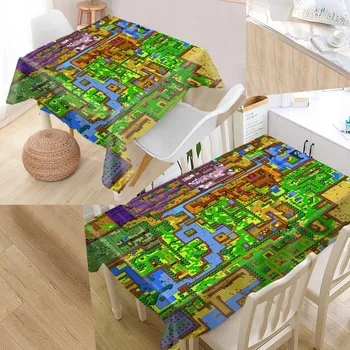 

Best Legend Of Zelda Map 02 Custom Table Cloth Rectangular Oxford Print Waterproof Oilproof Square Table Cover Party Tablecloth