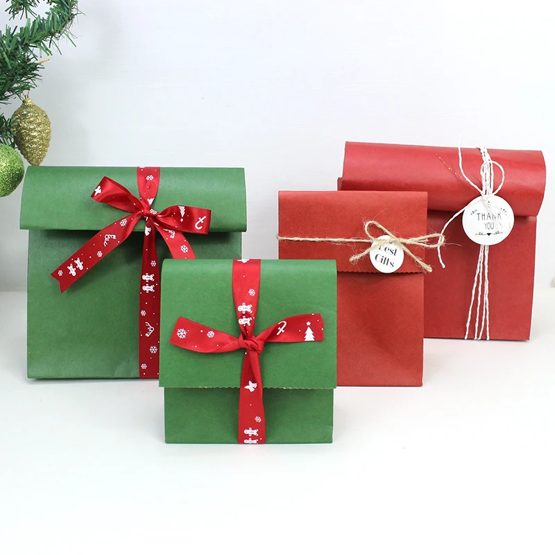 

24pcs Kraft Paper Bags Stand Up Solid Color Candy Bags Christmas Party Food Paper Kraft Seal Gift Packing Bag Treat Bag Supplies