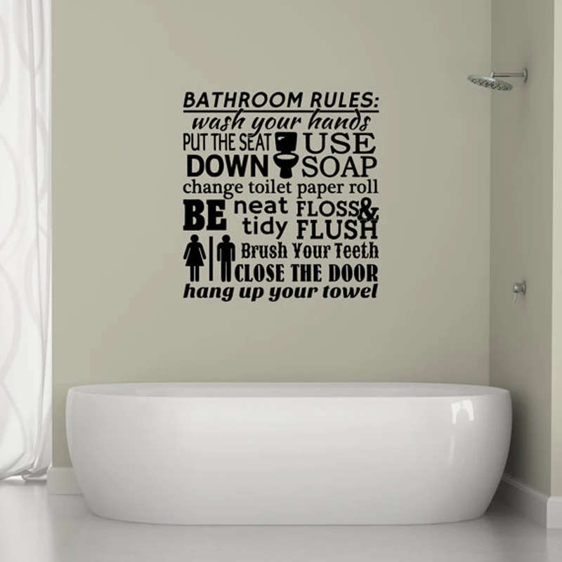 

Creative DIY Wall Decals Bathroom Proverbs Wall stickers Home Decor Toilet Decal DIY Art Murals JG2450