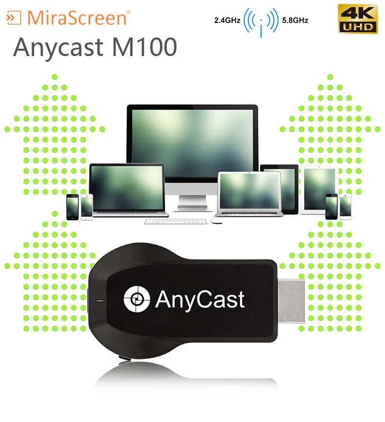 Новейшая 4K ТВ палка Anycast M100 5G/2 4G HDMI Miracast DLNA Airplay Dongle поддержка Windows Andriod IOS 5G tv
