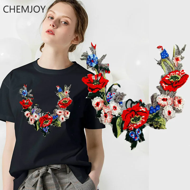 

Flower Large Patch for Clothes Sewing on Vintage Lace Floral Appliques for Woman Clothing Repair DIY Decoratoin Accessories