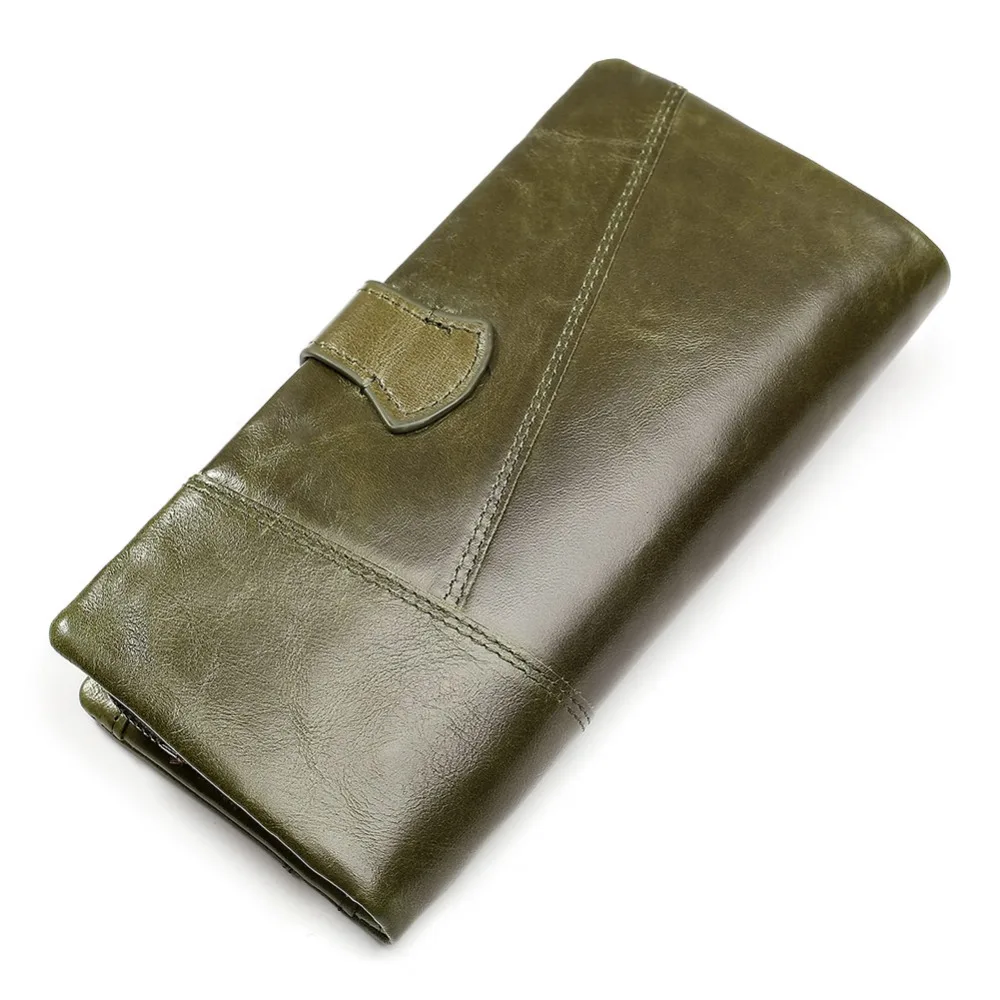 Продажа KAVIS модный кошелек из 100% натуральной кожи женский кошелек для монет Portomonee удобный длинный зажим для денег Дамский валлет держатель для карт ...