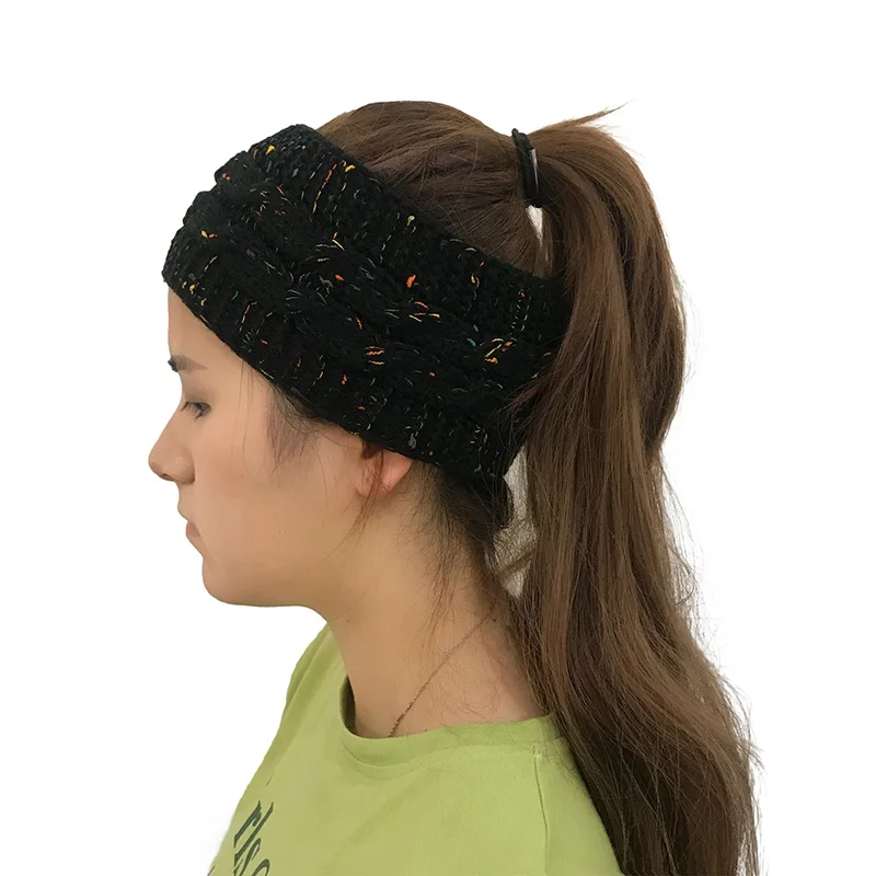 Women Autumn Knitted Hat Winter Warm Bun Ponytail Beanie High Stretch Female Hats Girls Turban Fashion Cap Head Warmer CP0293 (8)