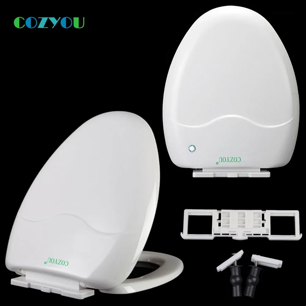Elongated V Toilet seat soft Close Quick Release Wave pattern Easy clean length 435 to 482mm