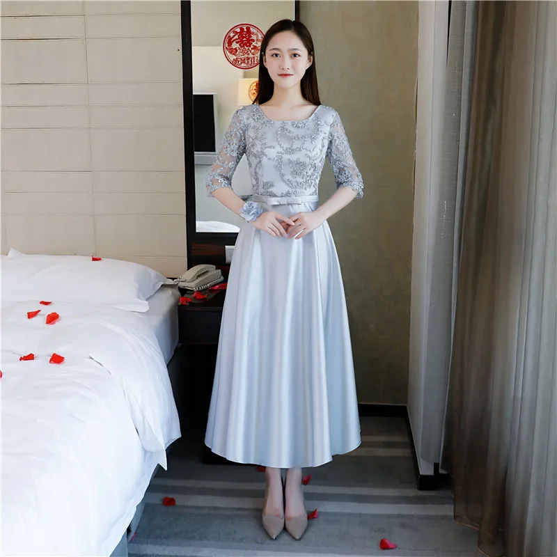 Women Wedding Bridesmaid Dress Sexy Flower Qipao Elegant Solid Lace Long Vestido De Festa Plus Size Girl Garden Cheongsam XS-3XL