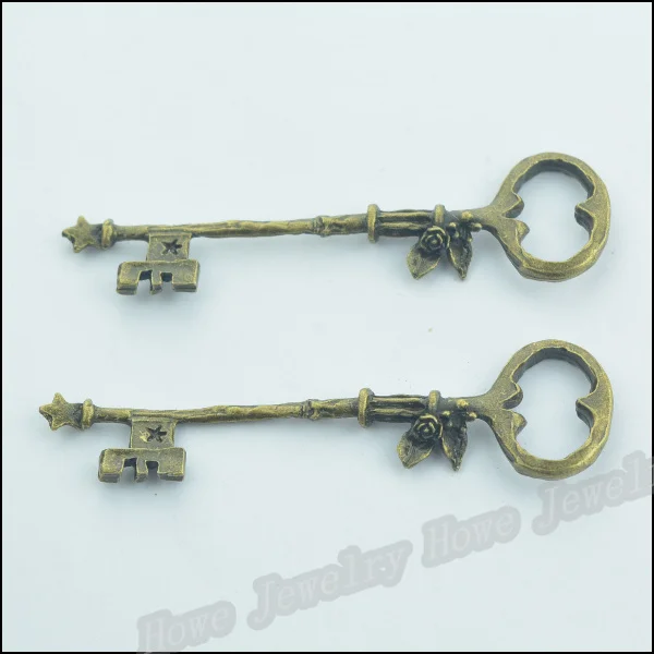 20 Pcs Charm Key Hanger Antieke Bronzen Zinklegering Past Armband