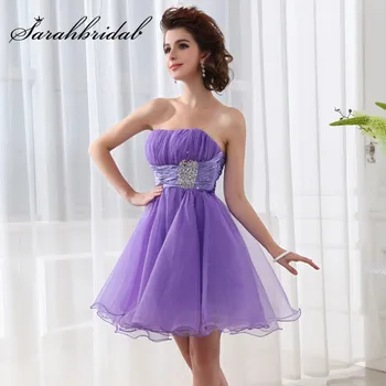 

Elegant Graduation Dresses 2020 Short Formal Crystal Pleat Tulle Dress Lace Up Prom Homecoming Gowns Cocktail Vestidos SD018