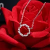 RYOUCUTE-Collares circulares de diamantes de imitación coreanos para mujer, joyería de Color plata, Collares de boda Kolye, Bisutería ► Foto 2/5