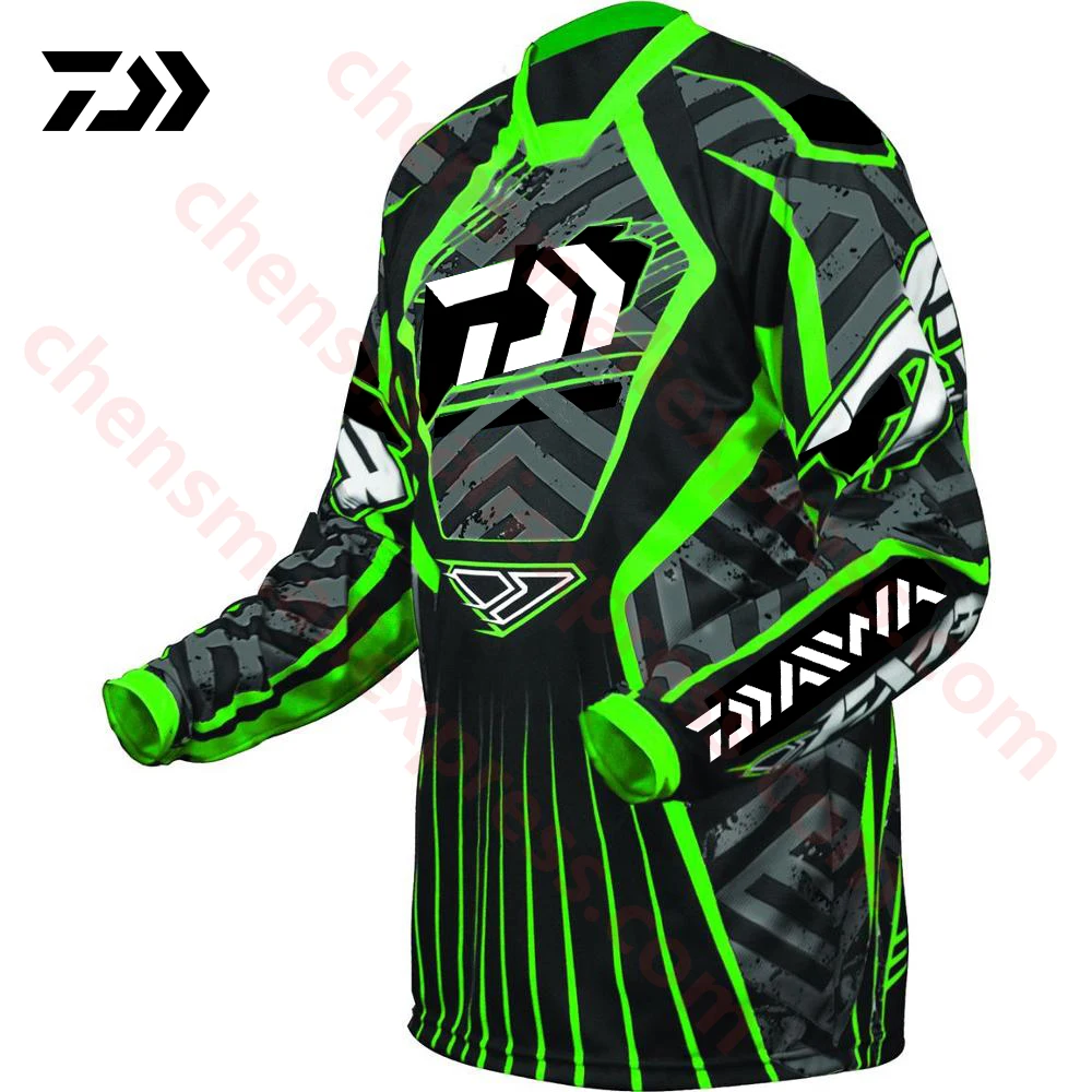 Roupas de Pesca Pesca de Pesca Daiwa Roupas Homens Encapuzados Cabolsa Jaqueta-secagem Rápida Respirável Camisa da Anti-mosquito