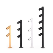 4PCS 2W/3W/5W LED spotlight Desk Stand Pole Post Lamp Spotlight Jewelry Phone Store Showcase Display Case chrome black AC220V