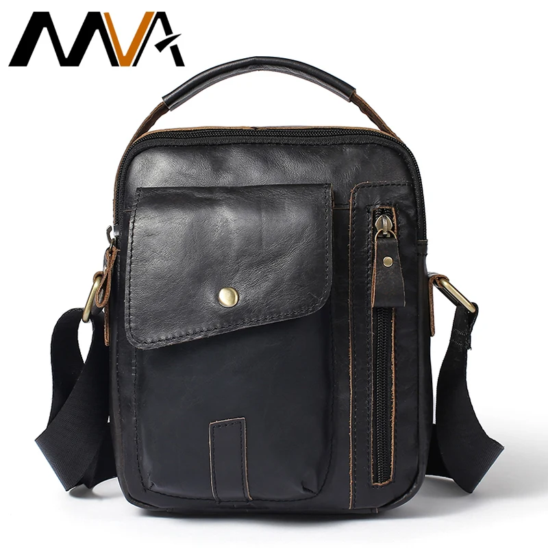 

MVA Men's Messenger Genuine Leather Bag Small Handbags Flap Casual Crossbody Bags for Men Shoulder Bag Male Genuine Leather 8314