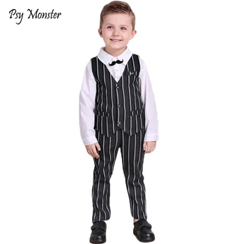 

Kids Wedding Formal Suit Boys Shirt + Vest + trousers 3Pcs Outfits Baby Gentleman Performance Suits Children Clothing Sets A21