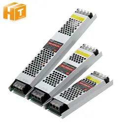 Ультра тонкий светодиодный Питание DC 12 V освещение трансформаторы 60 W 100 W 150 W 200 W 300 W AC190-240V драйвер для Светодиодный полоски