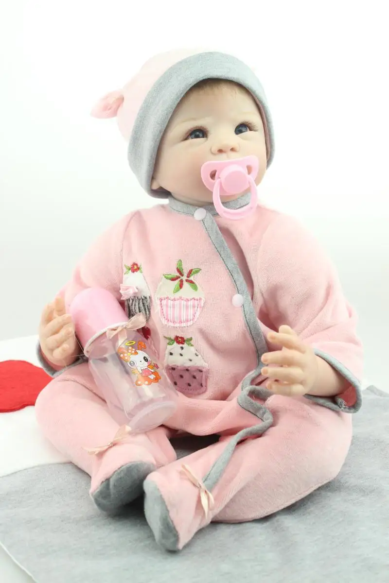 

22 inch baby doll reborn soft silicone realistic lifelike newborn baby alive jugetes reborn bonecas toys for children