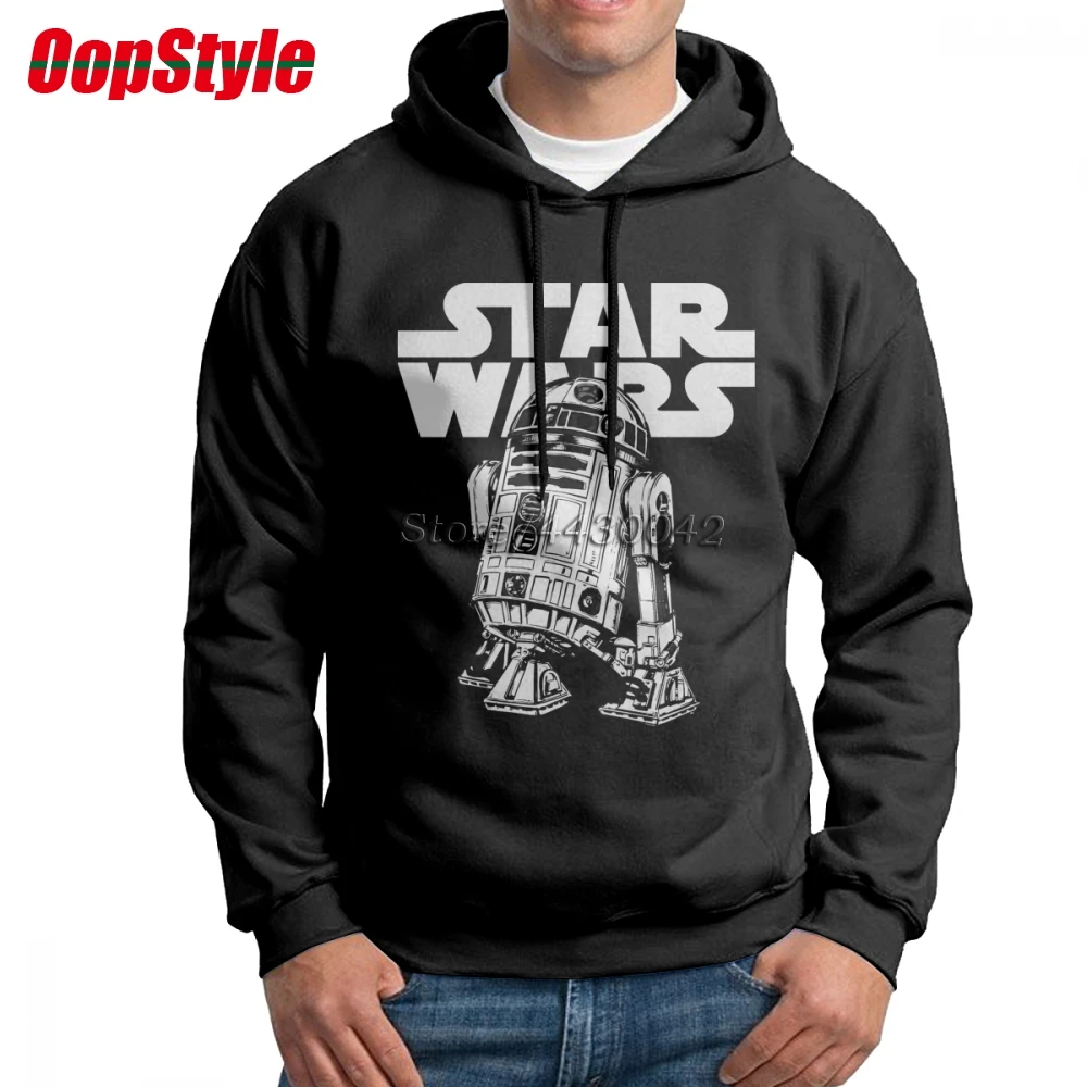 R2D2 Star Wars Hoodie для Для мужчин без карман-дизайнерские зимние европейские Размеры рубашка с длинными рукавами
